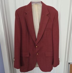 Adams Row by Anderson Little Mens 42L Suit Jacket Blazer Terra Cotta Gold Button